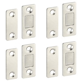 Magnetic Door Catch 4 pcs Cabinet Magnetic Catch Stainless Steel Cupboard Magnetic Door Catch for Kitchen Closet Door Closing Magnetic Door Catch Closer White
