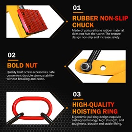 YATOINTO Granite Slab Lifting Clamps 350kg, 40mm-180mm Vertical Stone Lifting Clamps, 6" Marble Heavy Duty Stone Carrying Clamps, Scissor Lifting Clamp for Lifting Handling Transporting