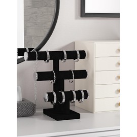 Ausalivan Bracelet Holder Stand,Bracelet Organizer Display for Selling,Bangle Organizer for Women,Watch Storage Holder for Men,Jewelry Business Supplies (Black + metal lid)