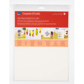 Grafix Computer Adhesive Backed 8.5 x 11” Matte, Pack of 6 – Self-Stick Printable Film for Creating Custom Journals, Stickers, Photos, Jewelry and More, Ink Jet Printers Only, 8.5" x 11"