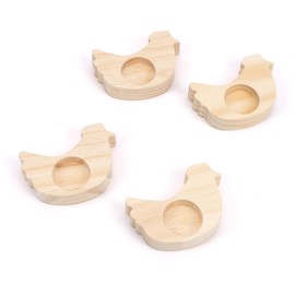 TaleMoon Set of 4 Egg Cups Easter Chicks Easter Egg Cup Set Made of Wood, Easter Decoration, Easter Craft Gifts for Children, Funny Egg Cup Wood for Breakfast and Brunch