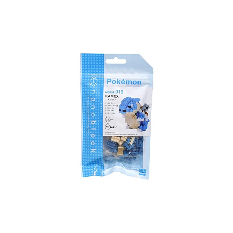 nanoblock Klemmbaustein Set Pokémon Blastoise/Turtok 220 Teile, Geschicklichkeitslevel 3, NBPM-019