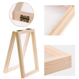 NA Cayway 8 Pack Screen Printing Frames Made of Wood Set, 12.5 x 18 cm Screen Printing Frame Dried Flowers, Replace Mesh Cloth, Spoon Stirrer and Tweezers for DIY Dried Flowers Paper Craft