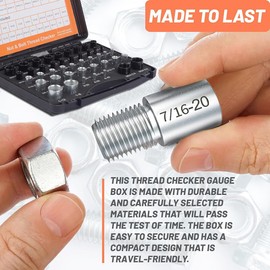 Thread Tester, Screw Identification Gauge, Screw Thread Identifier, 44-Piece Screw Measurement (23 Inch and 21 Metric) for Detecting the Size in Difficult and Tight Areas