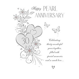 Regal Publishing Classic Happy Pearl 30th Annivesary Card - 9 x 6 inches, C80790