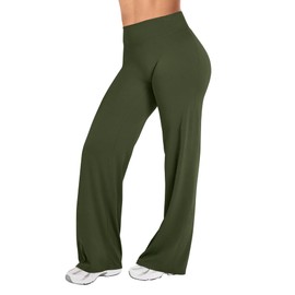 ASERAY Workout Yoga Pants Women High Waist Straight Leg Bottoms Tummy Control No Front Seam Soft Stretch Leggings for Women