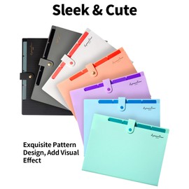 Sooez School Supplies File Folder, Letter Size Accordion File Organizer, Expanding File Folder for Document, Portable Paper Organizer for Office-Green