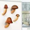 4 Pcs Wooden Mushroom Fridge Magnet, Mushroom Refrigerator Magnets, Perfect