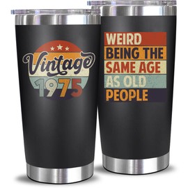 NewEleven 50th Birthday Gifts For Men Women - 1975 50th Birthday Decorations For Men Women - Gifts For Men Women Turning 50-50 Year Old Gifts For Men, Women, Mom, Dad, Wife, Husband - 20 Oz Tumbler