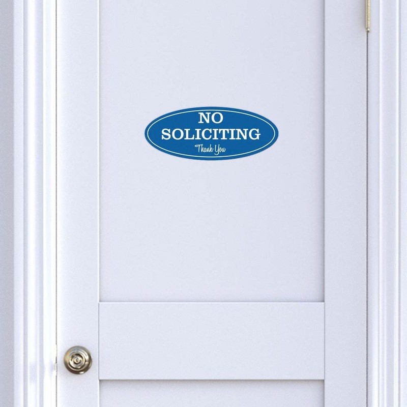 Oval No Soliciting Sign (Dark Brown) Small