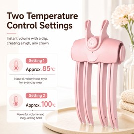 Heated Hair Volume Clip, 2026 Wireless Heated Volumizing Root Lift Clip, 2 Temperature Control Hair Volume Tool for Fine & Thick Hair, Portable Type-C Rechargeable Styling Clip for Women