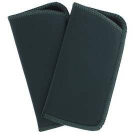 2 Pack Faux Leather Eyeglass Slip Case, Fits Medium to Large Frames, Hunter Green