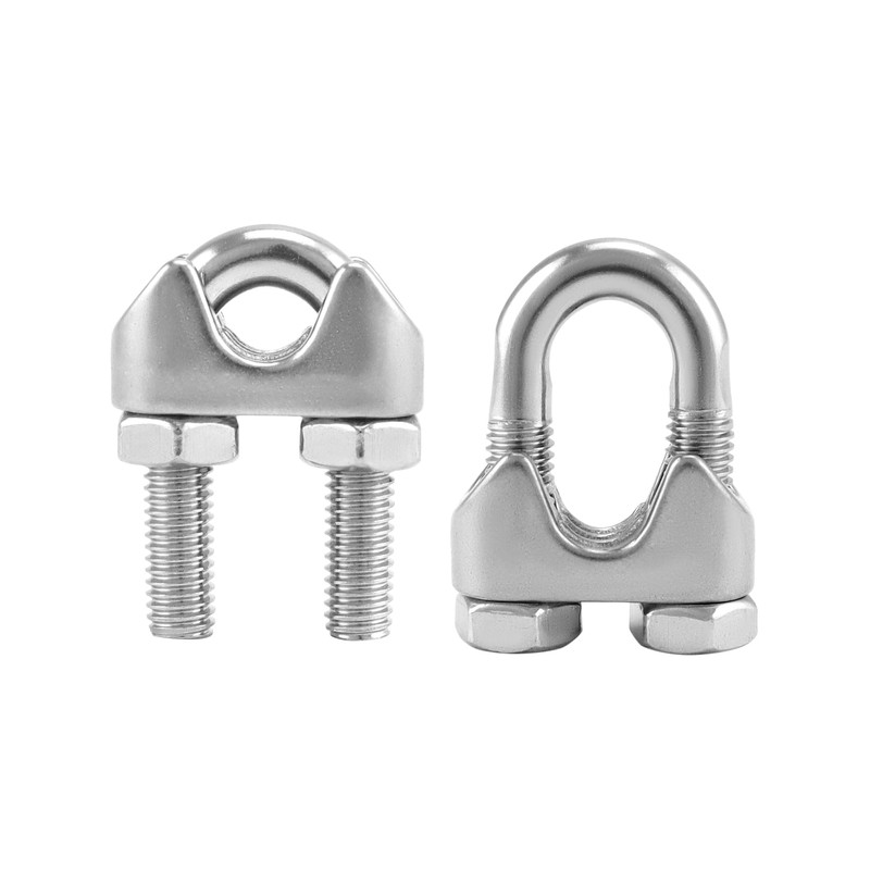 QWORK 3/8" Wire Rope Clamp Clip M10, 10 Pack Large