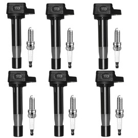 FFFauto Set of 6 Ignition Ignition Coil Pack and Iridium Spark Plugs Honda Accord 2008-2012 Crosstour Odyssey & Acura RL TL TSX 3.5L 3.7L Replaces# UF603 97390