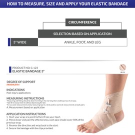 CHAMPION Reusable Elastic Bandage, Beige, Universal, 3 Inch Wide