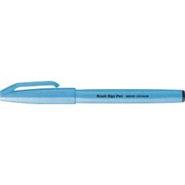 Pentel SES15C-FSX Brush Sign Pen Neon Blue Fibre Tip Brush Like Tip Pack of 1