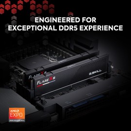 G.SKILL Flare X5 Series (AMD Expo) DDR5 RAM 64GB (2x32GB) 5200MT/s CL36-36-36-83 1.25V Desktop Computer Memory UDIMM - Matte Black (F5-5200J3636D32GX2-FX5)