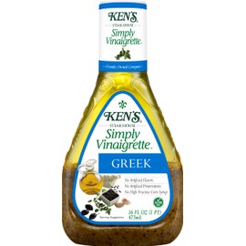 Ken’s Steakhouse Simply Vinaigrette Greek Dressing, Gluten Free with No Artificial Flavors, Preservatives or High Fructose Corn Syrup, 16 FL OZ Bottle (Pack of 4)
