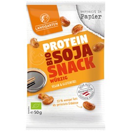 Landgarten Bio Soja Snack Würzig | Proteinreicher Snack für unterwegs | 50 g (1er Pack)