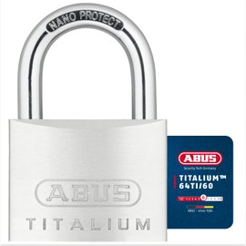 ABUS Titalium 64TI/60 Padlock - Cellar Lock with Special Aluminium Lock Body - Hardened Steel Shackle - ABUS Security Level 6