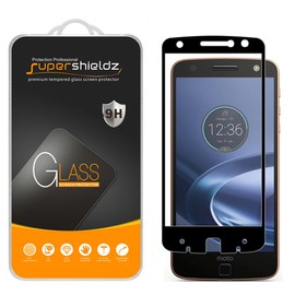 Supershieldz (2 Pack) Designed for Motorola (Moto Z Force Droid) Tempered Glass Screen Protector, (Full Screen Coverage) Anti Scratch, Bubble Free (Black)
