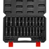 CASOMAN 25PCS 1/2" Drive Impact Socket Set, Deep, Cr-V Steel,