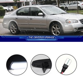 TurningMax For 2000 2003 Nissan Maxima Front Rear Bumper side marker lights Smoked lens White Led