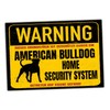 American Bulldog USA Dog Sign Warning Security System Door Sign