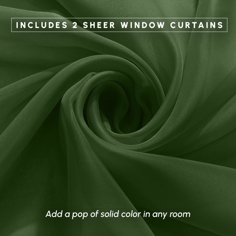 Elegant Comfort 2-Piece Sheer Panel with 2" Rod Pocket, Window