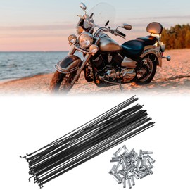 X AUTOHAUX 36 Pcs Bicycle Steel Spokes 14G Bike Spoke 263mm Length with Nipples for Most Bicycle