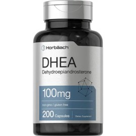 Horbach Premium DHEA | 100mg | 200 Cápsulas | Equilibrio Hormonal + Vitalidad | Vegano | Sin Gluten ni Lactosa