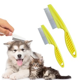 Flea Comb for Dogs - Safe and Effective, Non-Slip Handle for Grooming, Available in Large and Small Sizes