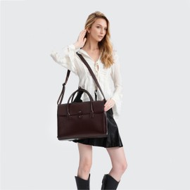 Genuine Leather laptop Briefcase: Messenger shoulder bag14 15inch men case women work satchel designer handbag