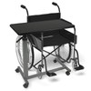 Vaunn Medical Pneumatic Adjustable Overbed Bedside Table with Wheels (Hospital