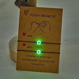 2 PCS/Set Heart Luminous Couple Bracelets for Men Women Lover Promise Friendship Hand Braided Rope Anniversary Gift Jewelry