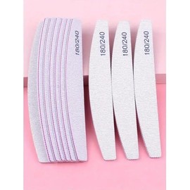 Professional Nail Files, Double Sided Emery Board for Nails 180/240 Grit, Coarse Washable Nail Files for Acrylic Nails & Natural Nails, 5 Pack Fine Grit Nail File