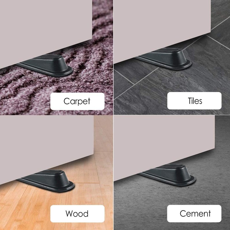 Rubber Doorstopper Wedge Suitable for All Floors Non-Scratching and Anti-Slip