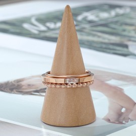 Joacii 18K Gold Plated Square Cubic Zircon Stackable Rings Statement Band Ring That Will Not Tarnish Sets for Women Comfort Fit Size 6 to 10, Stainless Steel, Cubic Zirconia