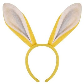 Yellow Easter Bunny Ears Headband - One Size - Fancy Dress Rabbit Accessories Party Decorations for Adults & Children