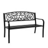 Unbranded US 50" Outdoor "Welcome" Pattern Backrest Cast Iron&PVC Bench