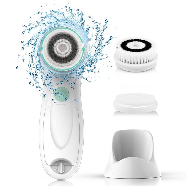 TOUCHBeauty Face Brushes with 2 Speeds, Perfect Facial Cleansing Brush, Waterproof for Gentle Exfoliation and Skin Deep Cleansing, AG-0759DT (White)