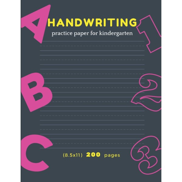 handwriting practice paper for kindergarten: This handwriting practice notebook is