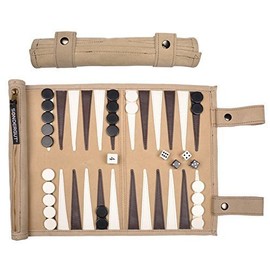 Sondergut Roll-up Suede Backgammon Game Cream