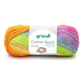 Gründl 4921-04 Cotton Quick Batik Yarn, Orange/Green/Blue/Purple, 1 x 100 g