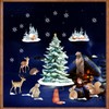 6 Sheets Christmas Window Stickers Animals Christmas Window Clings Stained