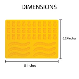 Mrs. Anderson's Baking Gummy Bear and Worm Mold with Dropper, Non-Stick LFGB Silicone