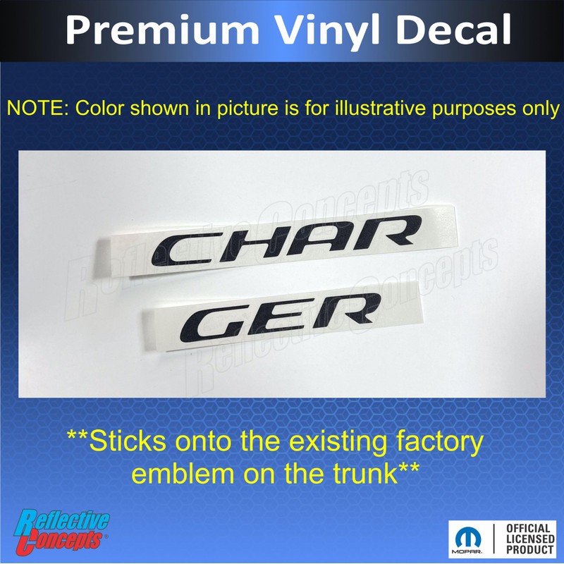 Reflective Concepts - Charger Trunk Badge Overlay Decal Stickers -