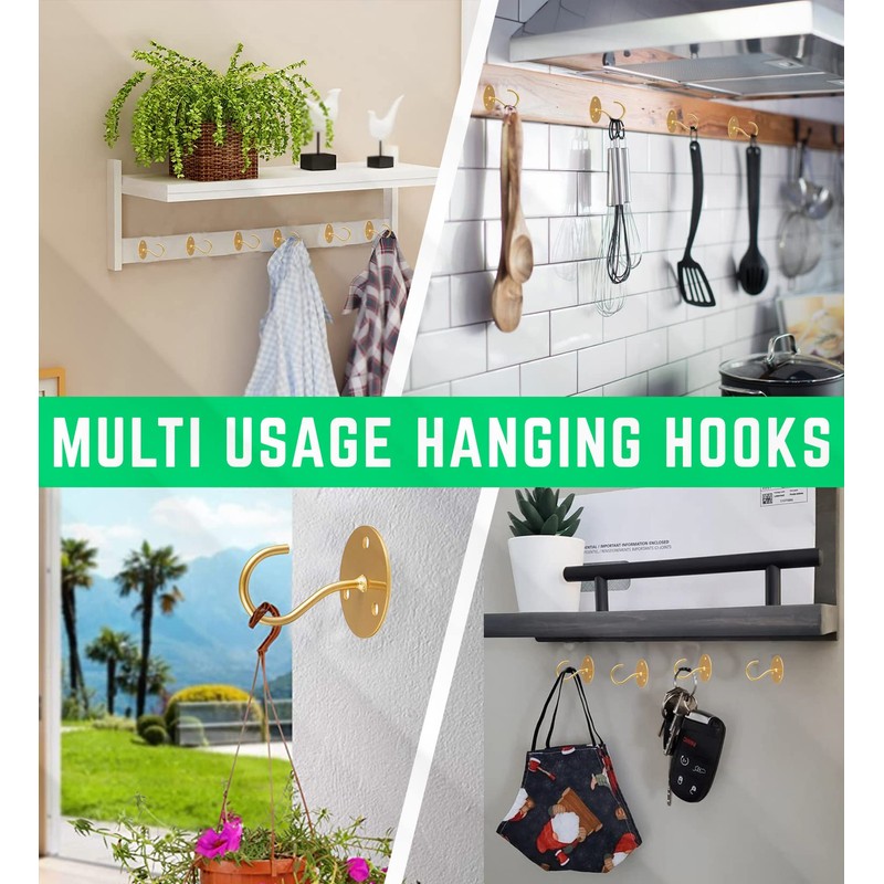Etoolia Ceiling Hooks for Hanging Plants- 4pcs 2.56 inches Heavy