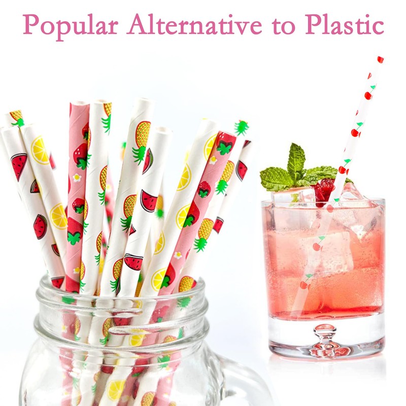 FOREVERIE Party Paper Straws for Drinking, Fun Disposable Straws Bulk,