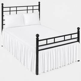 Ruffled Bed Skirt Split Corners Ultrasoft Poly Cotton/Microfiber Upto 18" Drop Expertise Tailored Fit Wrinkle Free Bed Skirt (Full-White)(Available in All Bed Sizes and 10 Colors)